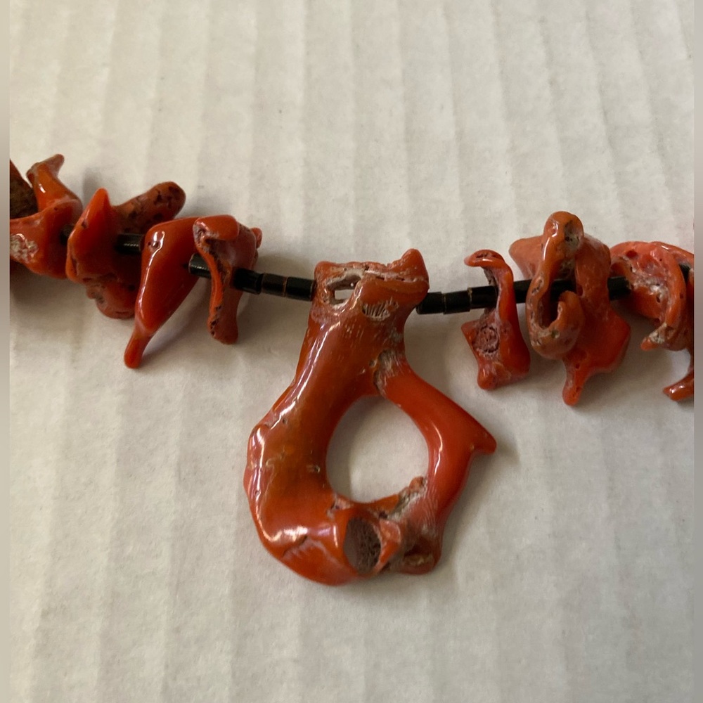 Rare Old Pawn Red Orange Coral with Heishi Necklace - Picture 9 of 9